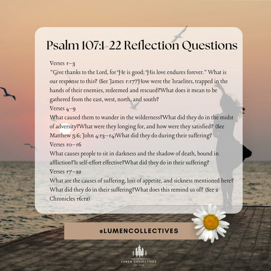Daily Chapter---Psalm 107:1-22 Reflection Question