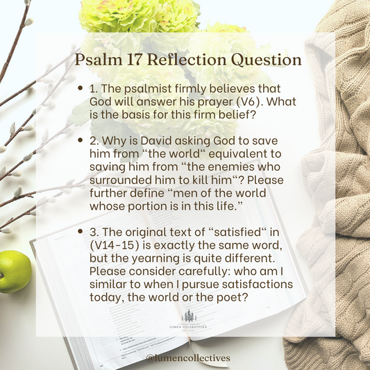 Daily Chapter---Psalm 17 Reflection Question