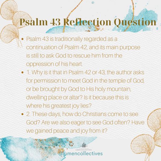 Daily Chapter---Psalm 43 Reflection Question