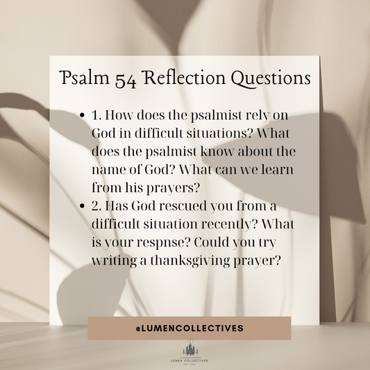Daily Chapter---Psalm 54 Reflection Question