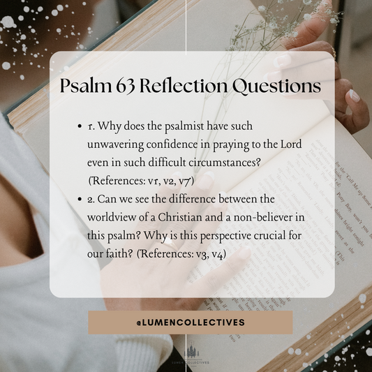Daily Chapter---Psalm 63 Reflection Question