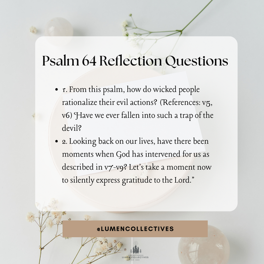 Daily Chapter---Psalm 64 Reflection Question