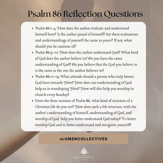 Daily Chapter---Psalm 86 Reflection Question
