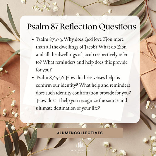 Daily Chapter---Psalm 87 Reflection Question