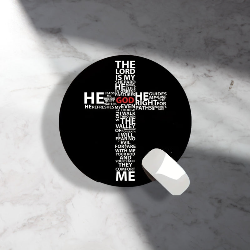 Christian Cross Round Mouse Pad