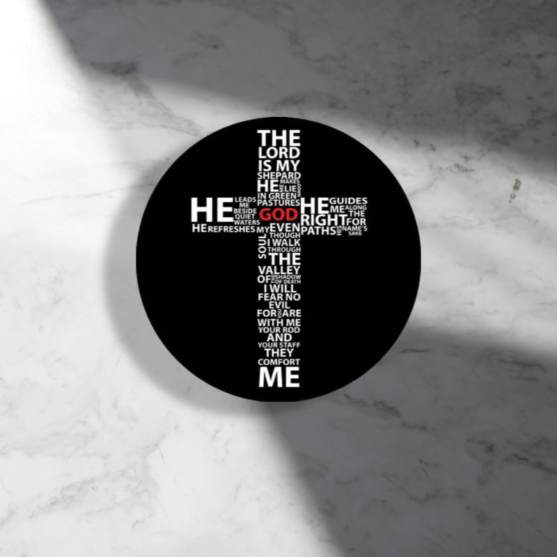 Christian Cross Round Mouse Pad