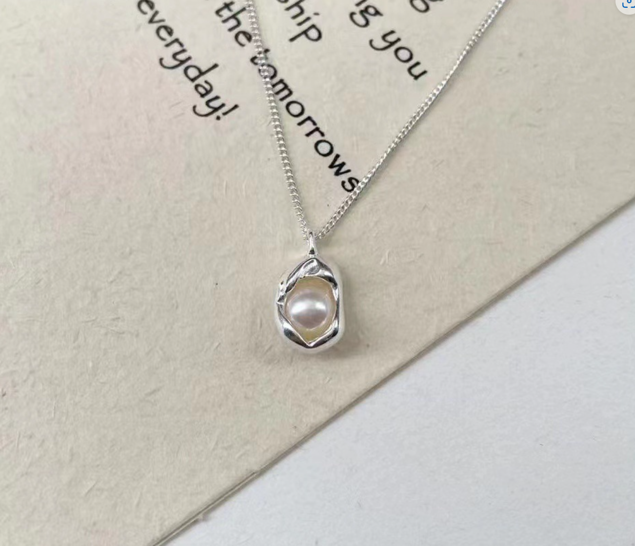 Virtuous woman---freshwater pearl S925 sterling silver necklace