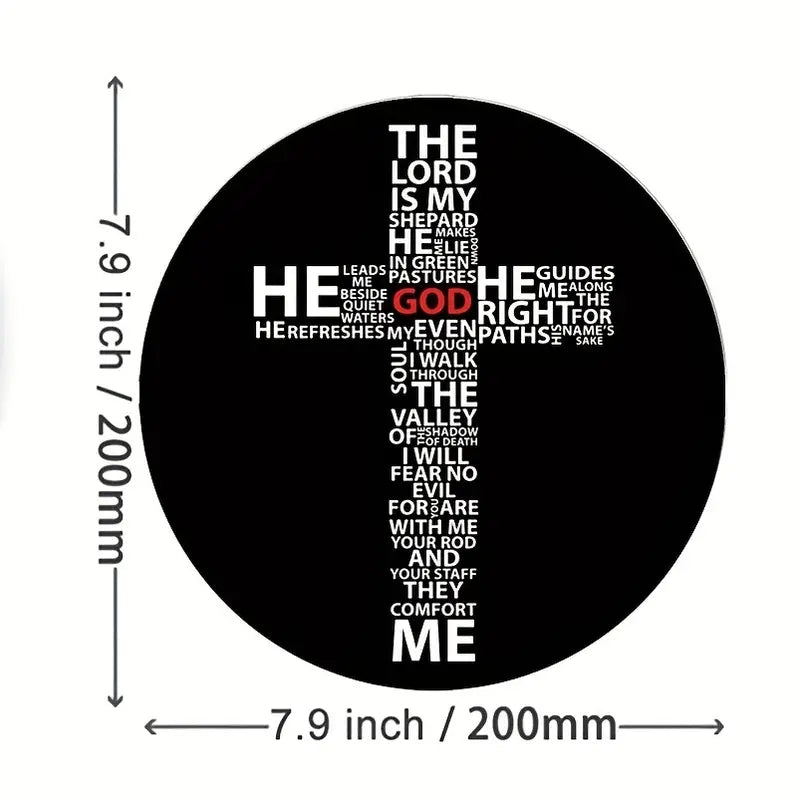 Christian Cross Round Mouse Pad