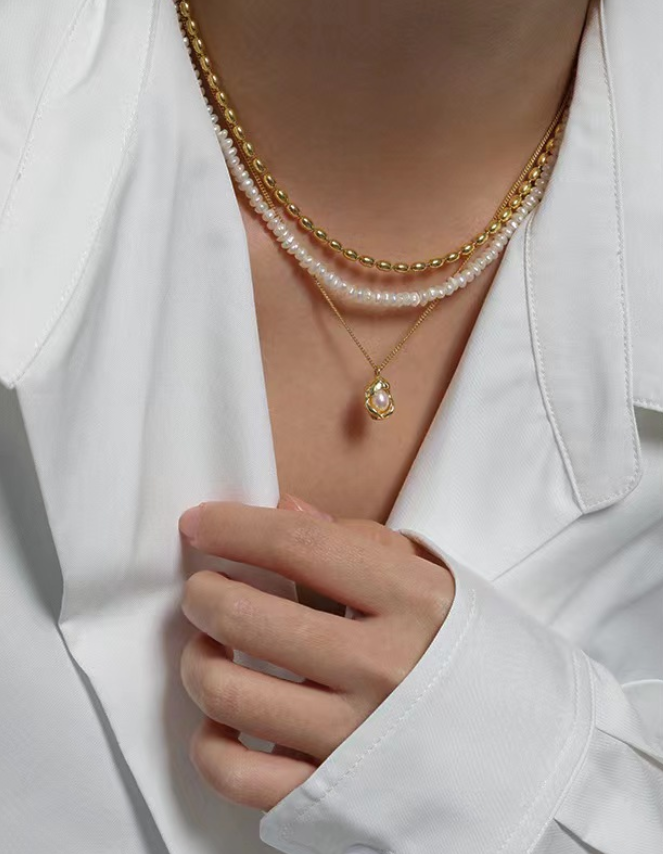 Virtuous woman---freshwater pearl S925 sterling silver necklace