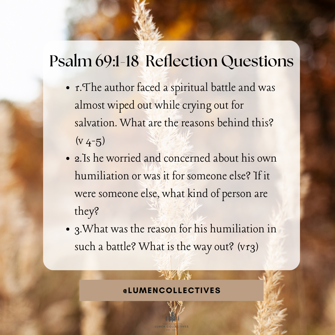 Daily Chapter---Psalm 69:1-18 Reflection Question