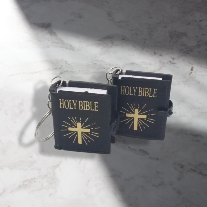 Mini Bible Book Pendant Keychain