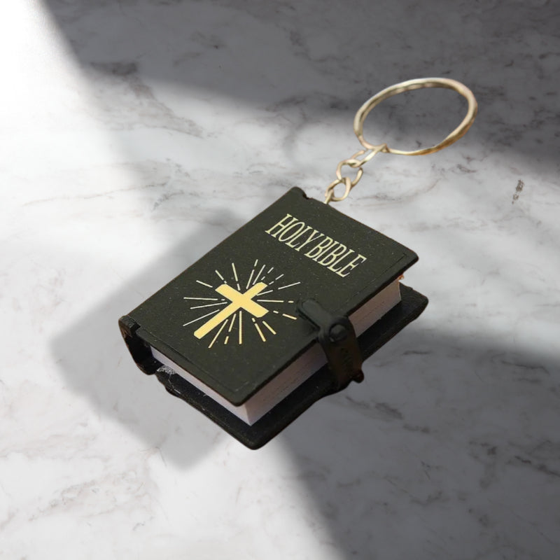 Mini Bible Book Pendant Keychain